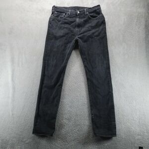 Levis 522 Jeans Mens 33x34 Black Slim Tapered Selvedge Dark Wash Stretch